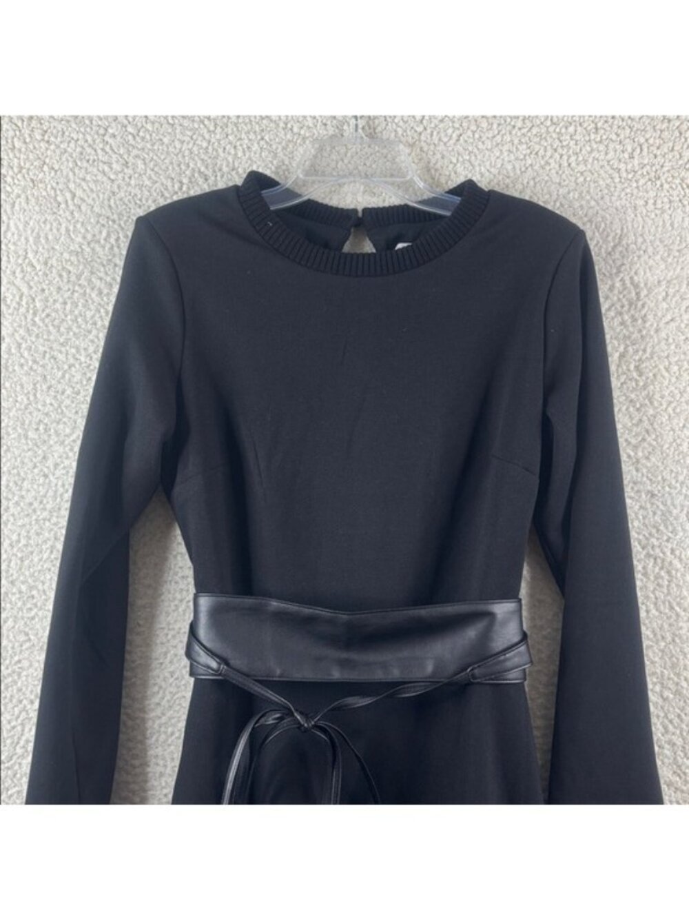 NWT Mark & James Badgley Mischka Womens Odilia Black Knit Midi Dress XS XSMALL - Picture 3 of 13